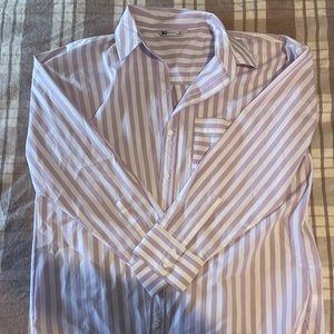 Purple and White stripped button down